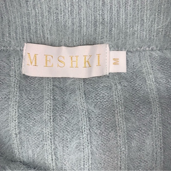 Meshki Skirt Womens M Jasmine Pistachio Striped Knit Stretchy Fluffy Pencil Midi - Picture 8 of 10